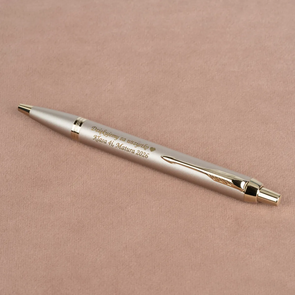 Długopis Parker IM Professionals Monochrome Champagne z grawerem, elegancki złoty długopis Parker IM