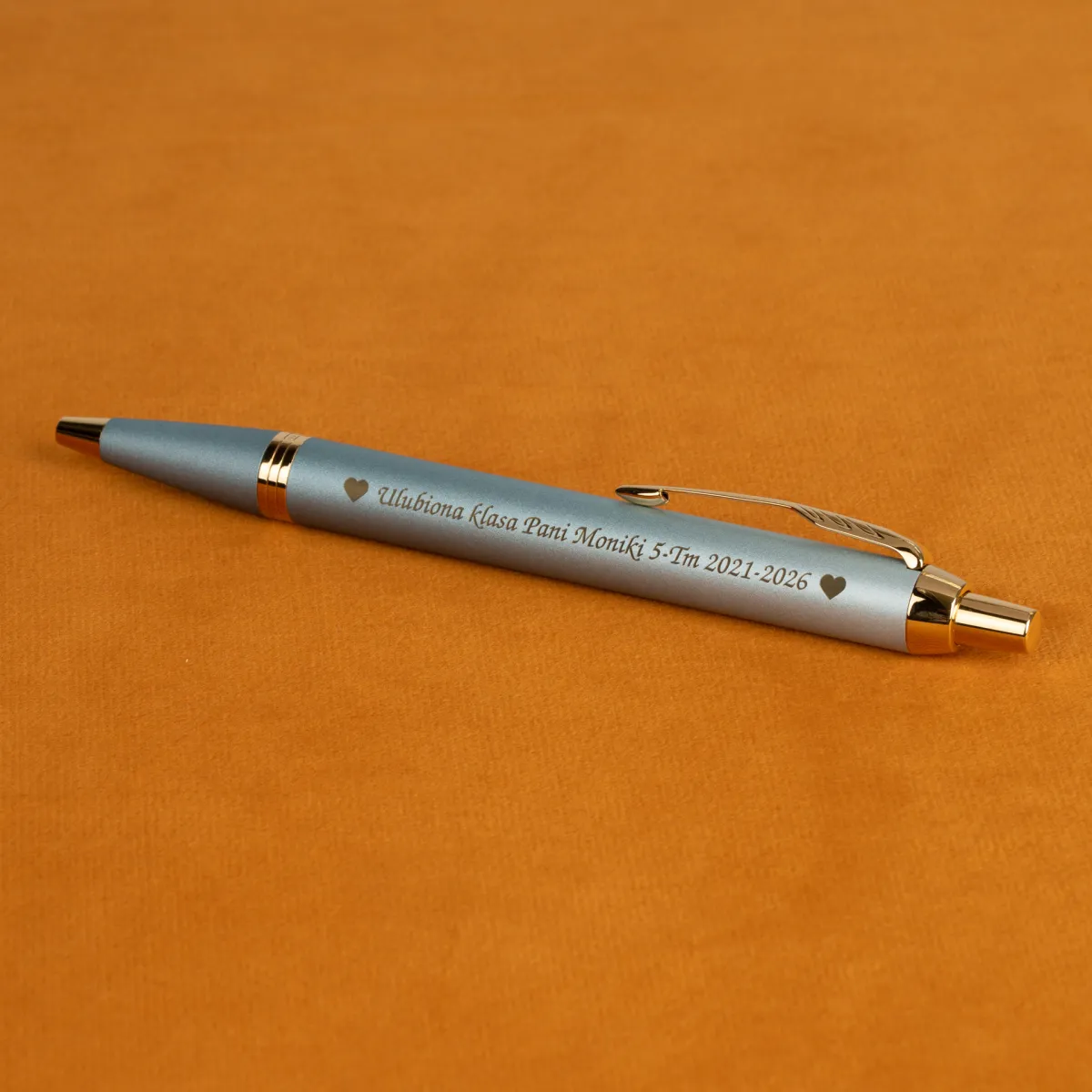 Długopis Parker IM Rituals Turquoise Green z grawerem „Ulubiona klasa Pani Moniki 5.Tm 2021–2026”, elegancki długopis Parker