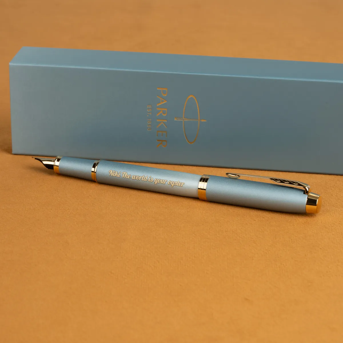 Pióro wieczne Parker IM Rituals Turquoise Green z grawerem „Niki The world is your oyster”, eleganckie etui