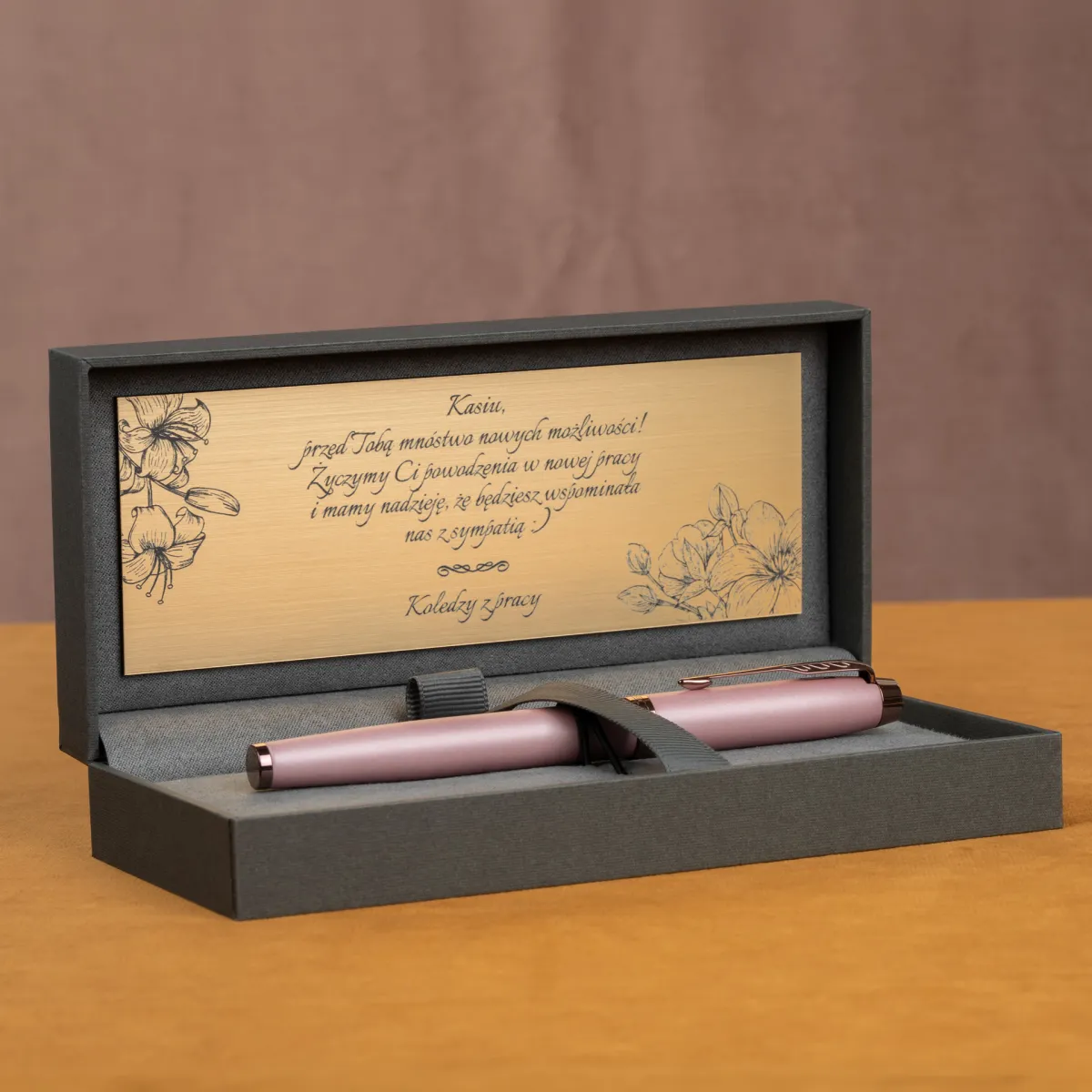 Pióro wieczne Parker IM Rituals Mauve w eleganckim pudełku z personalizowaną tabliczką z dedykacją