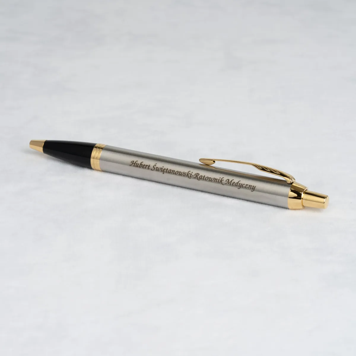 Długopis Parker IM Brushed Metal GT [1931670] z grawerem imienia i funkcji zawodowej.