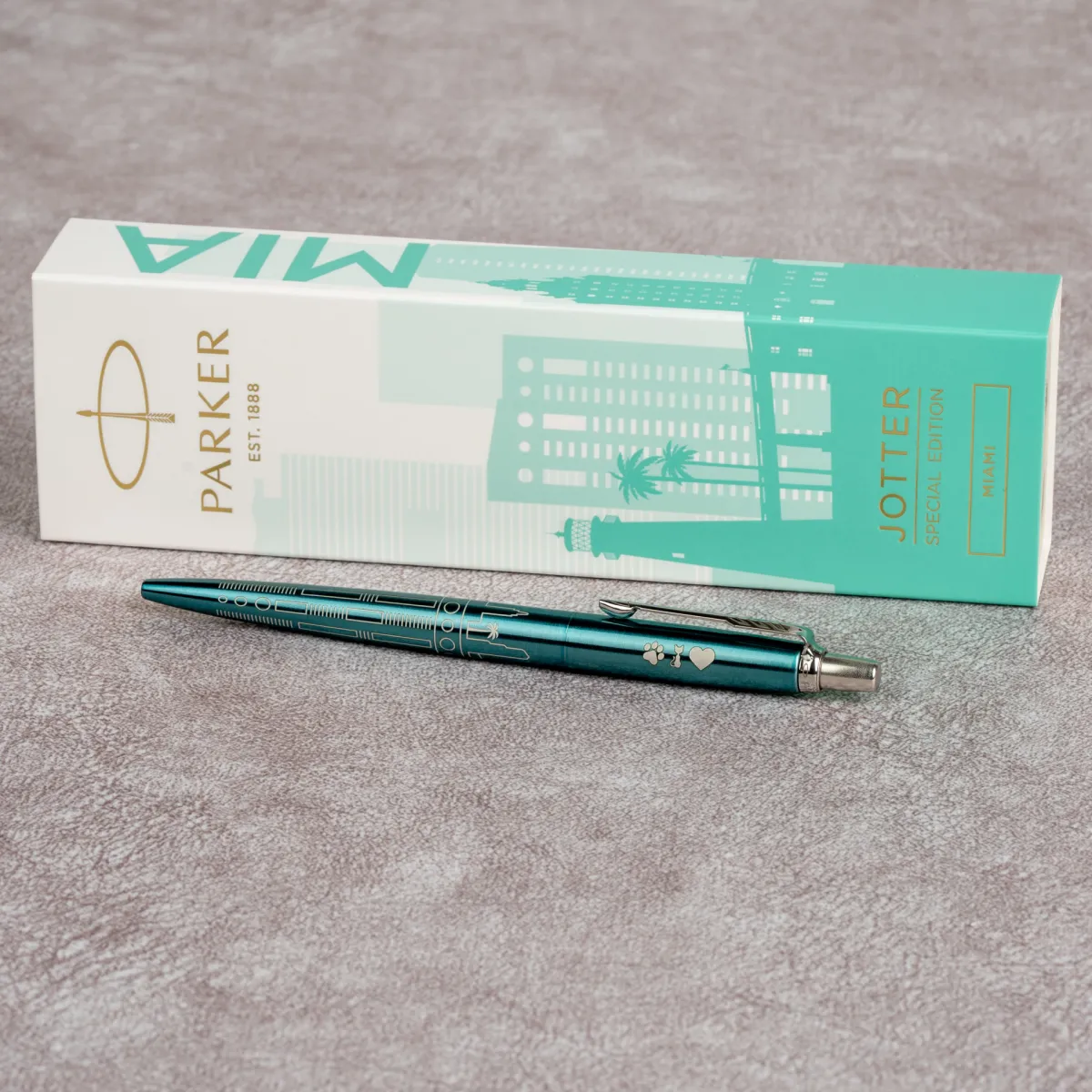 Długopis Parker Jotter Global Icons Miami [2221602] z grawerem i oryginalnym opakowaniem.