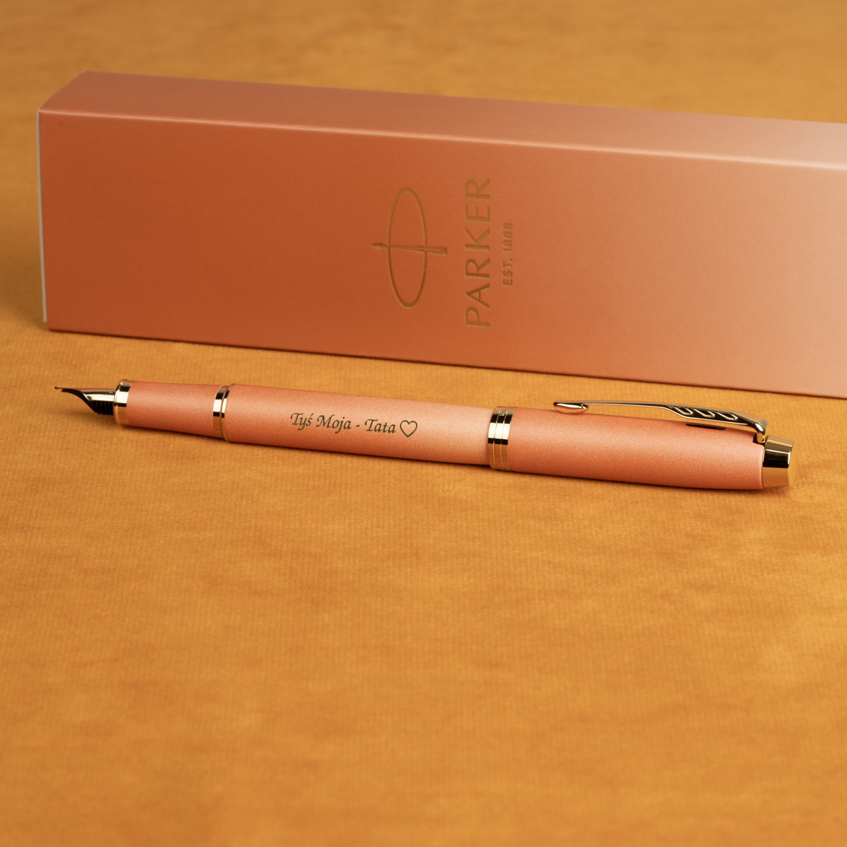 Pi&oacute;ro wieczne Parker IM Rituals Turquoise Orange [2203900] z personalizowanym grawerem &bdquo;Tyś Moja &ndash; Tata ♡&rdquo;.