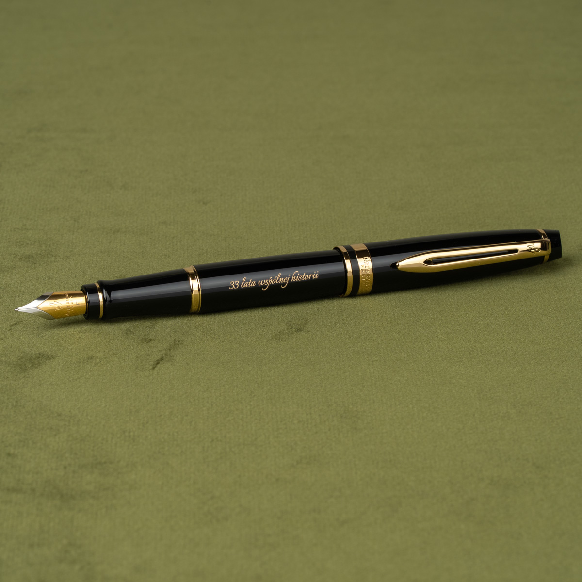 Pi&oacute;ro wieczne Waterman Expert czarne GT [S0951640] z personalizowanym grawerem &bdquo;33 lata wsp&oacute;lnej historii&rdquo;.